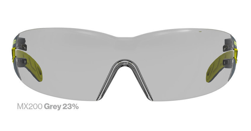 Safety glasses in grey 23% safety lens tint.