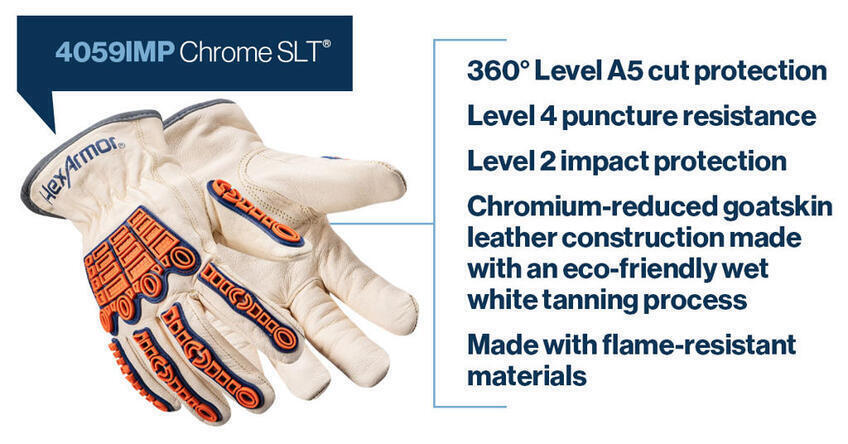 See the features of the Chrome SLT 4059IMP eco-friendly work glove.