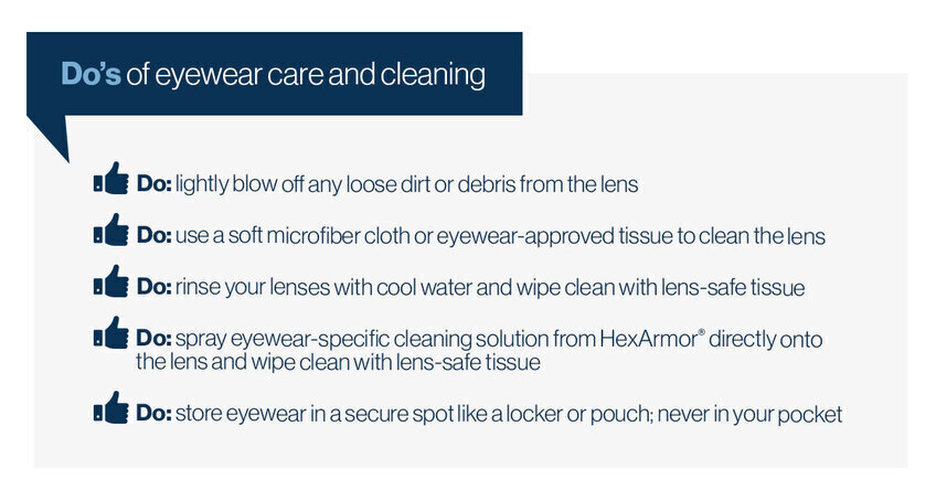 The do's of eyewear cleaning.