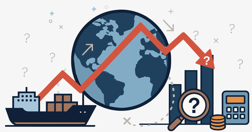 Line representing tariff costs going up and down due to constant change.