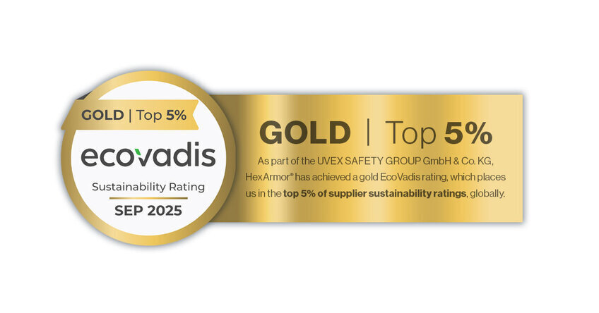 UVEX SAFETY GROUP GmbH & Co. KG, parent company of HexArmor, has achieved Gold EcoVadis sustainability rating, a top 5% of rated companies’ score.
