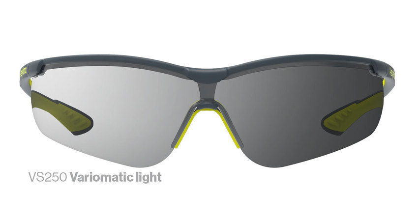 Safety glasses in variomatic light transition safety lens tint.