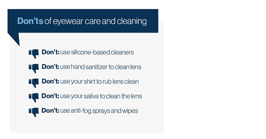 The don'ts of eyewear cleaning. 