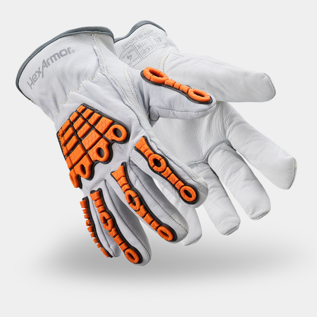 Chrome SLT 4060 arc flash resistant safety gloves shown as they might appear on your hands.