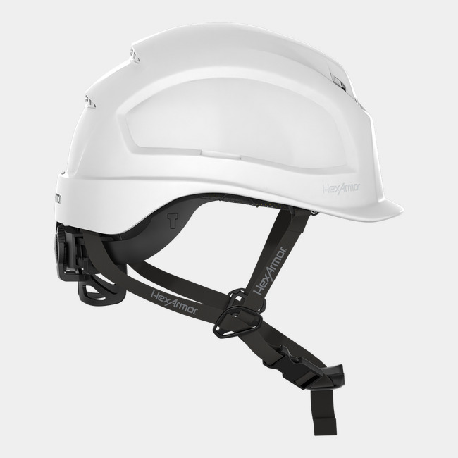 Ceros XP450A with Mips white vented safety helmet as shown from the side.