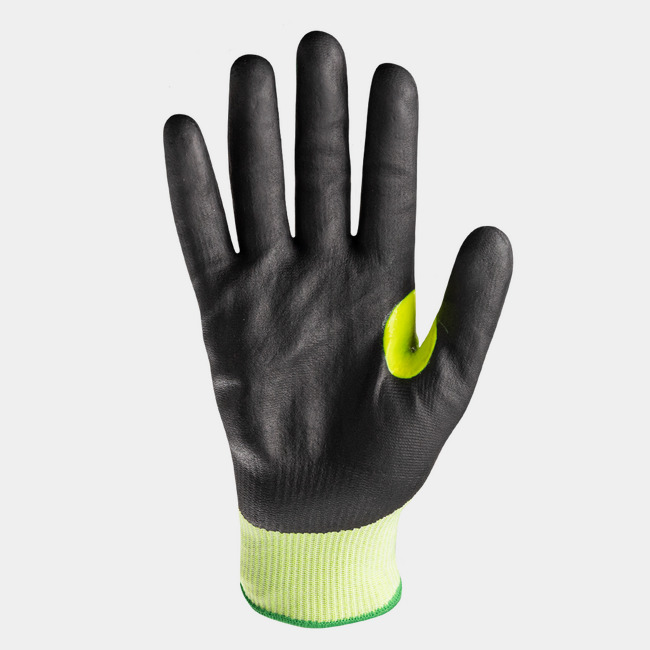 Palm view of the Helix 3062 puncture-resistant gloves showcasing the foam nitrile palm coating.