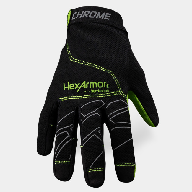 Back of hand view of Chrome Series 4023 cut-resistant safety glove. 