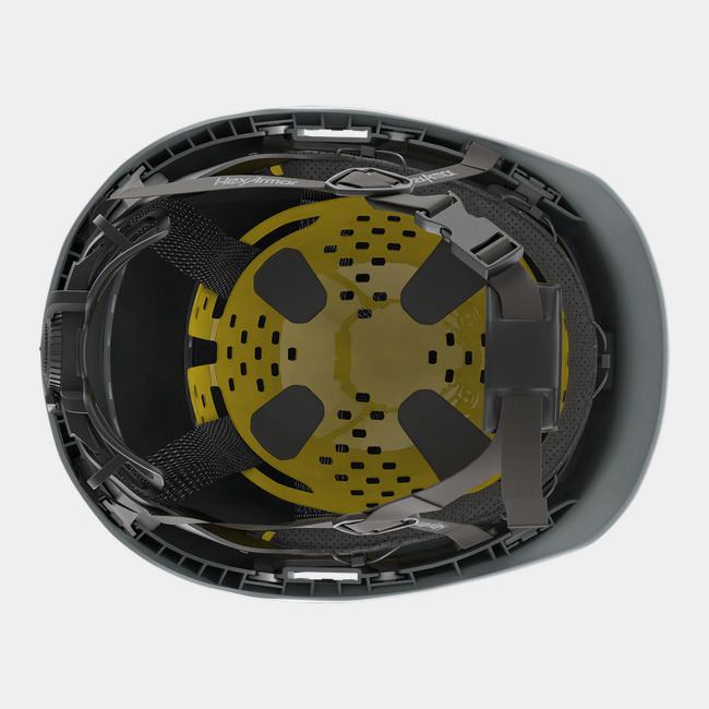 Ceros XP450A with Mips grey safety helmet showcasing the suspension system on the underside of the helmet.
