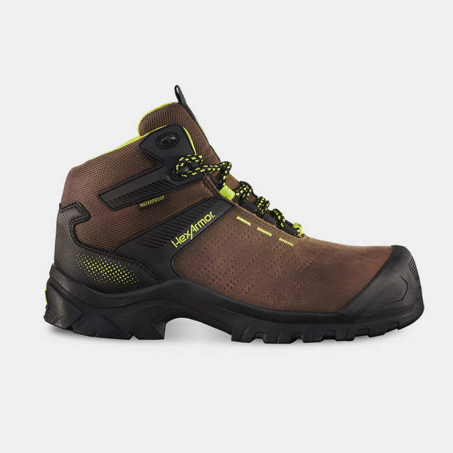 Xbase waterproof boot with composite safety toe as it might appear right out the box.
