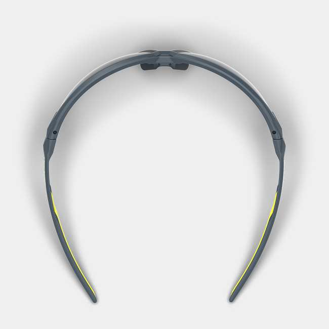 NX1 welding safety glasses from the top-down showcasing the dual hard and soft components.