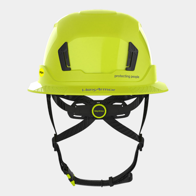 Ceros XT400 with Mips safety system in hi-vis yellow rearview image