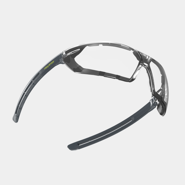 LT400G gasketed safety glasses showcasing the optical clarity of the lenses. 