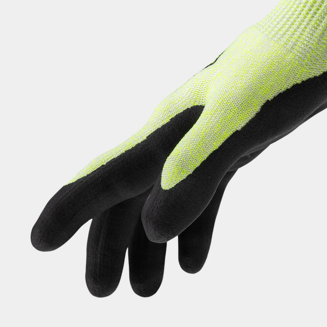 Side view of the Helix 1081 foam nitrile coated gloves.