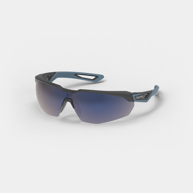 VuFlight safety glasses shown as they are sitting on a table.