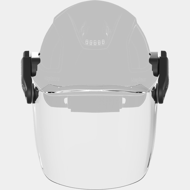 Ceros XP Click-and-Go magnetic anti-fog face shield kit from the front.