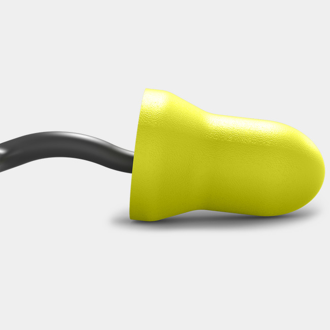 simpleFit disposable guided earplugs // corded sideview image