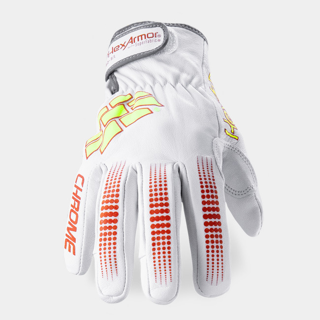Back of hand view of Chrome Series 4082 cold weather leather glove.