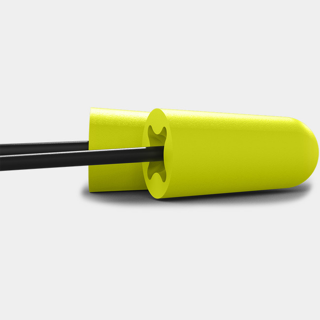 accuFit disposable earplugs // corded sideview image