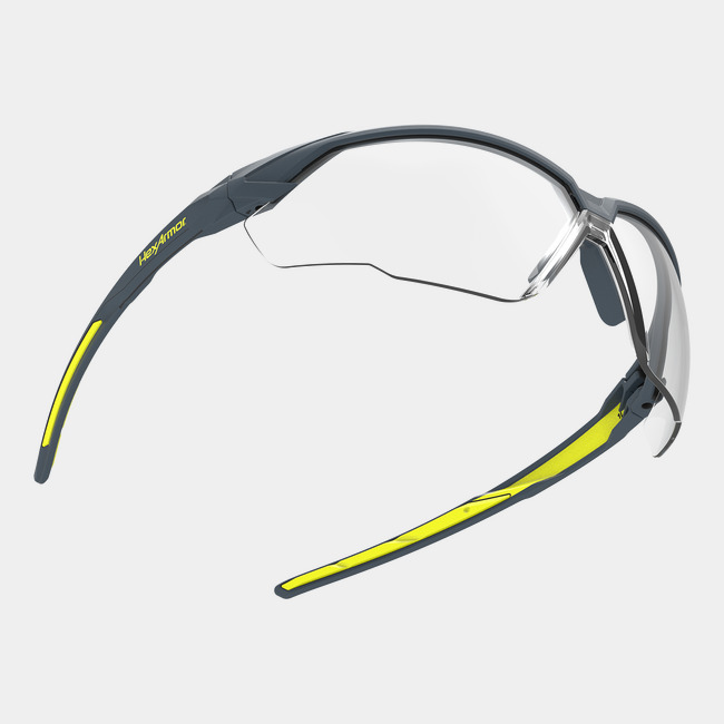 Floating NX1 safety glasses showcasing the optical clarity of the lenses. 