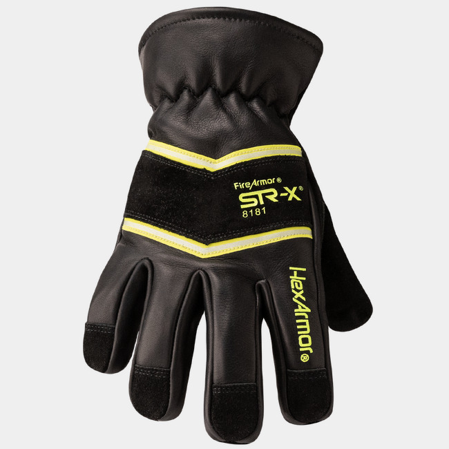 FireArmor SR-X 8181 structural firefighting gloves as viewed from the top of hand.