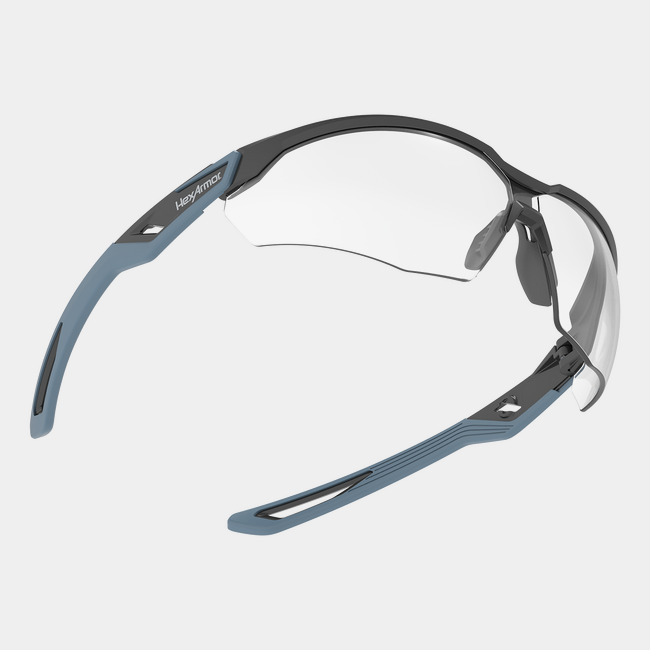 VuFlight safety glasses showcasing the optical clarity of the rimless lenses. 