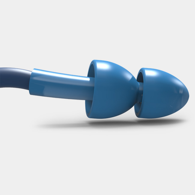 simpleFit detectable reusable guided earplugs // corded sideview image