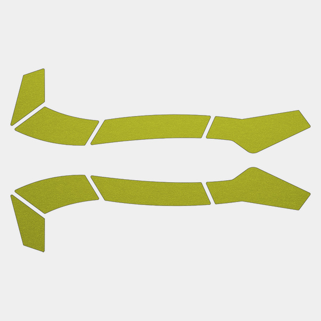 Type 2 hi-vis reflective stickers for helmets sticker sheet as they appear before application.