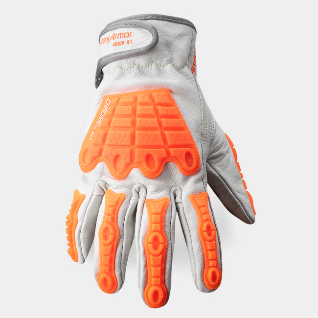Back of hand view of Chrome SLT 4067V impact resistant safety gloves