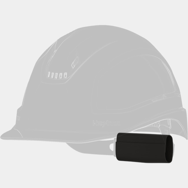 Wheel ratchet padding shown on a safety helmet.