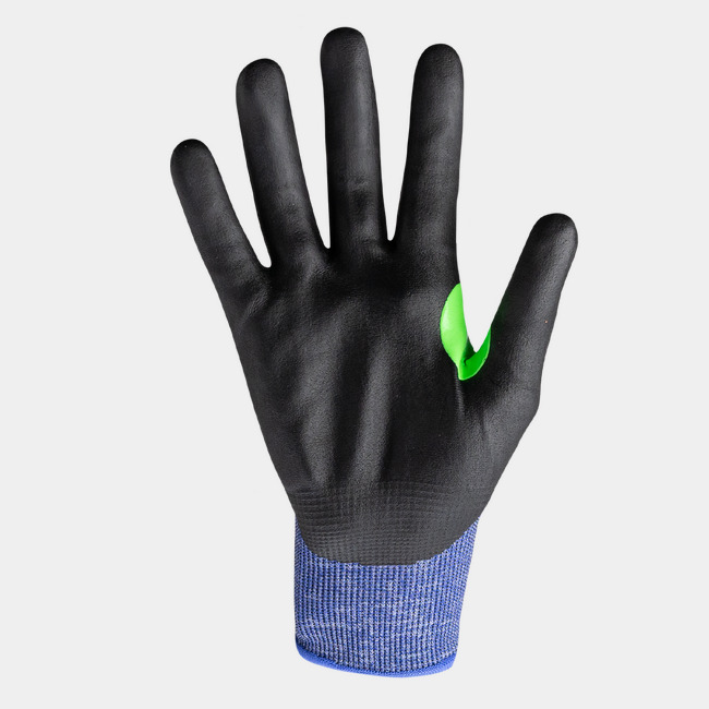 Palm view of Helix 3026 touchscreen gloves, showcasing the foam nitrile palm coating.