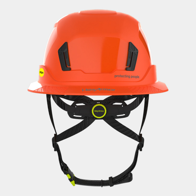 Ceros XT400E with Mips safety system in hi-vis orange rearview image