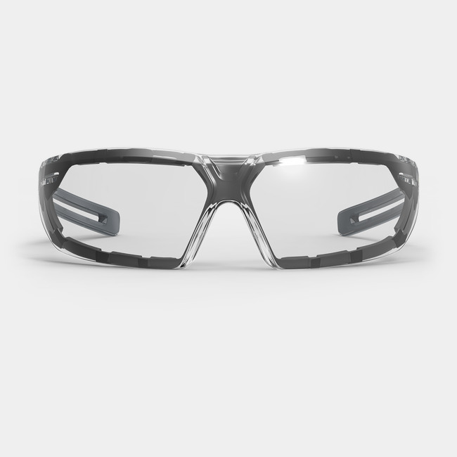 LT400G scratch-resistant safety glasses with gasket as shown from the front.