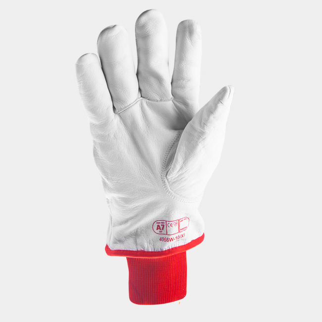 Palm view of Chrome SLT 4066W extreme cold weather work glove showcasing the goatskin leather construction.