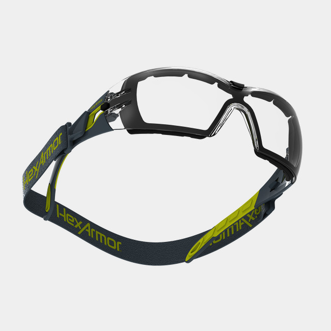 MX200G safety spoggles showcasing the optical clarity of the lenses. 