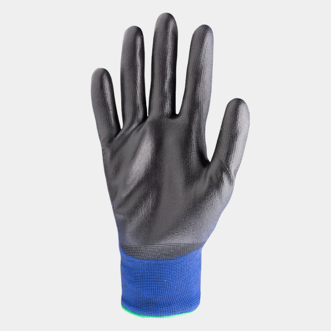Palm view of Helix 1032 touchscreen work gloves, showcasing the polyurethane coating.