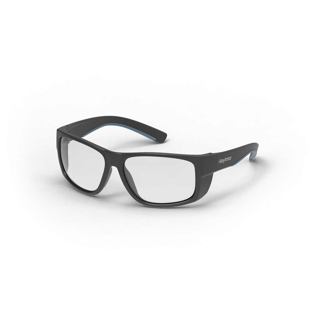 VuForce safety glasses shown as they are sitting on a table.
