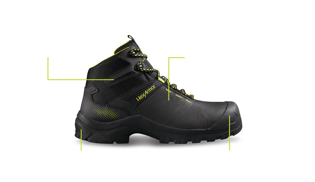 Xbase black composite toe work boot.